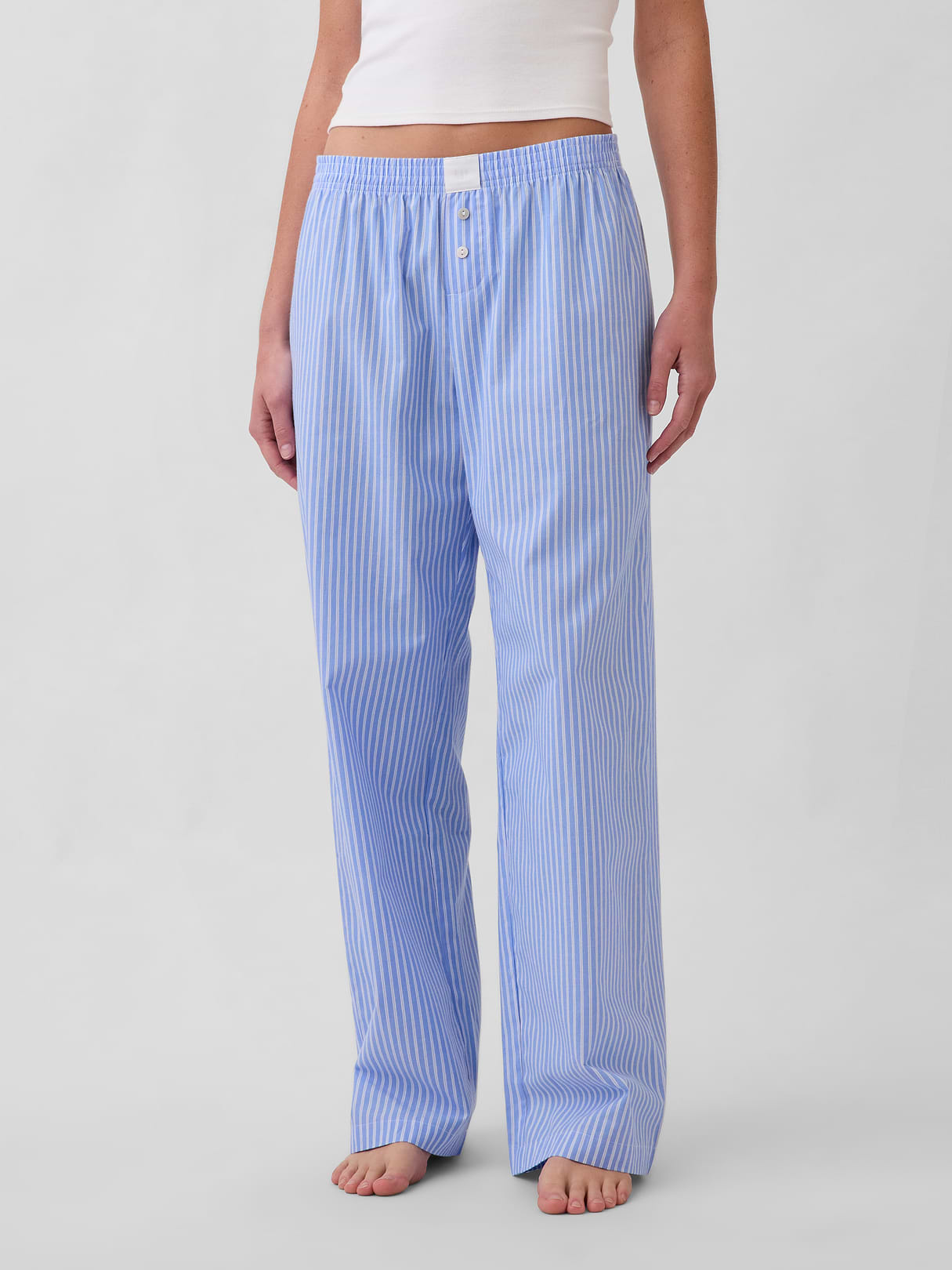 Poplin PJ Pants - Blue & white stripe