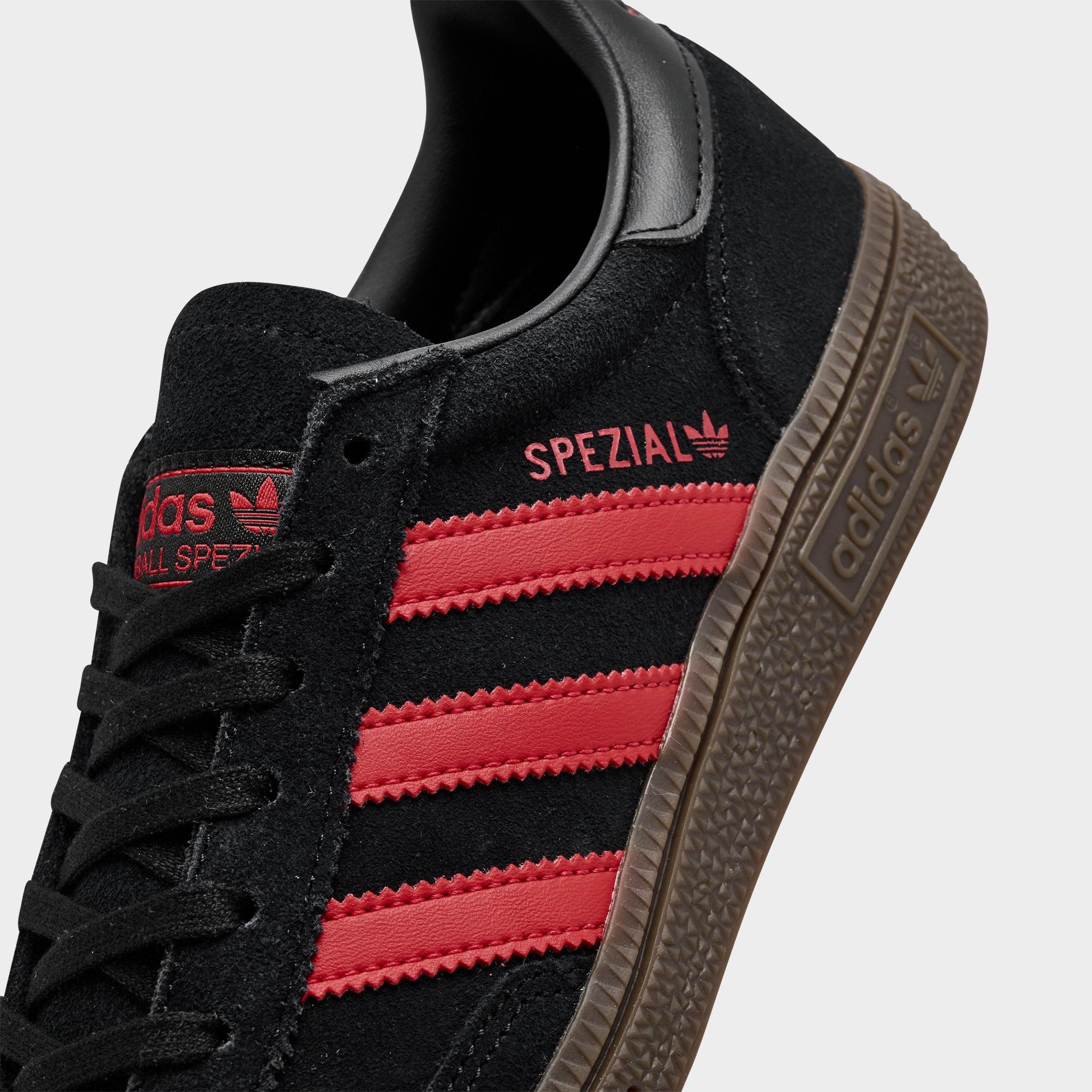 Big Kids' adidas Originals Handball Spezial Casual Shoes - Part 1 - Core Black/Pure Ruby - Detail shot
