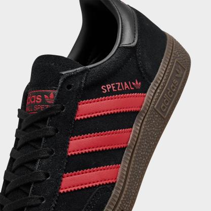 Big Kids' adidas Originals Handball Spezial Casual Shoes - Part 1 - Core Black/Pure Ruby - Detail shot