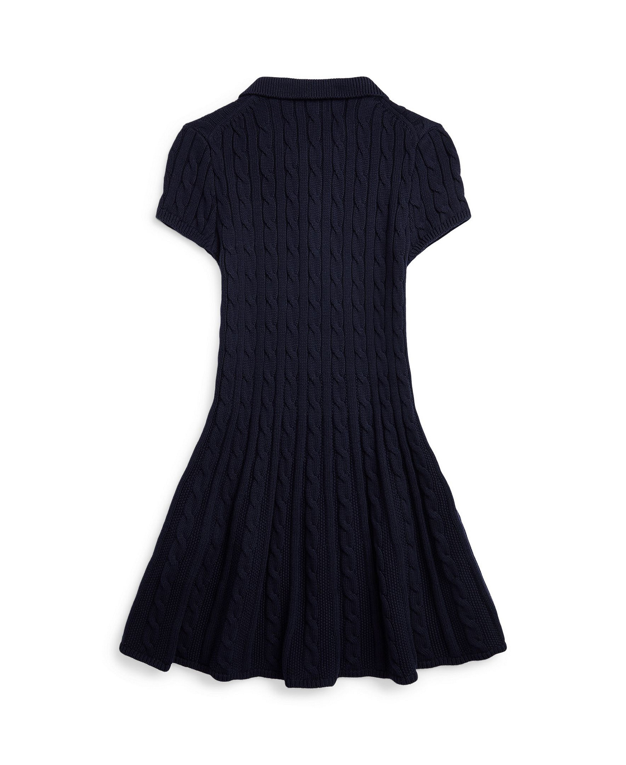 Polo Ralph Lauren Girls' 7-16 Cable-Knit Polo Sweater Dress - Navy