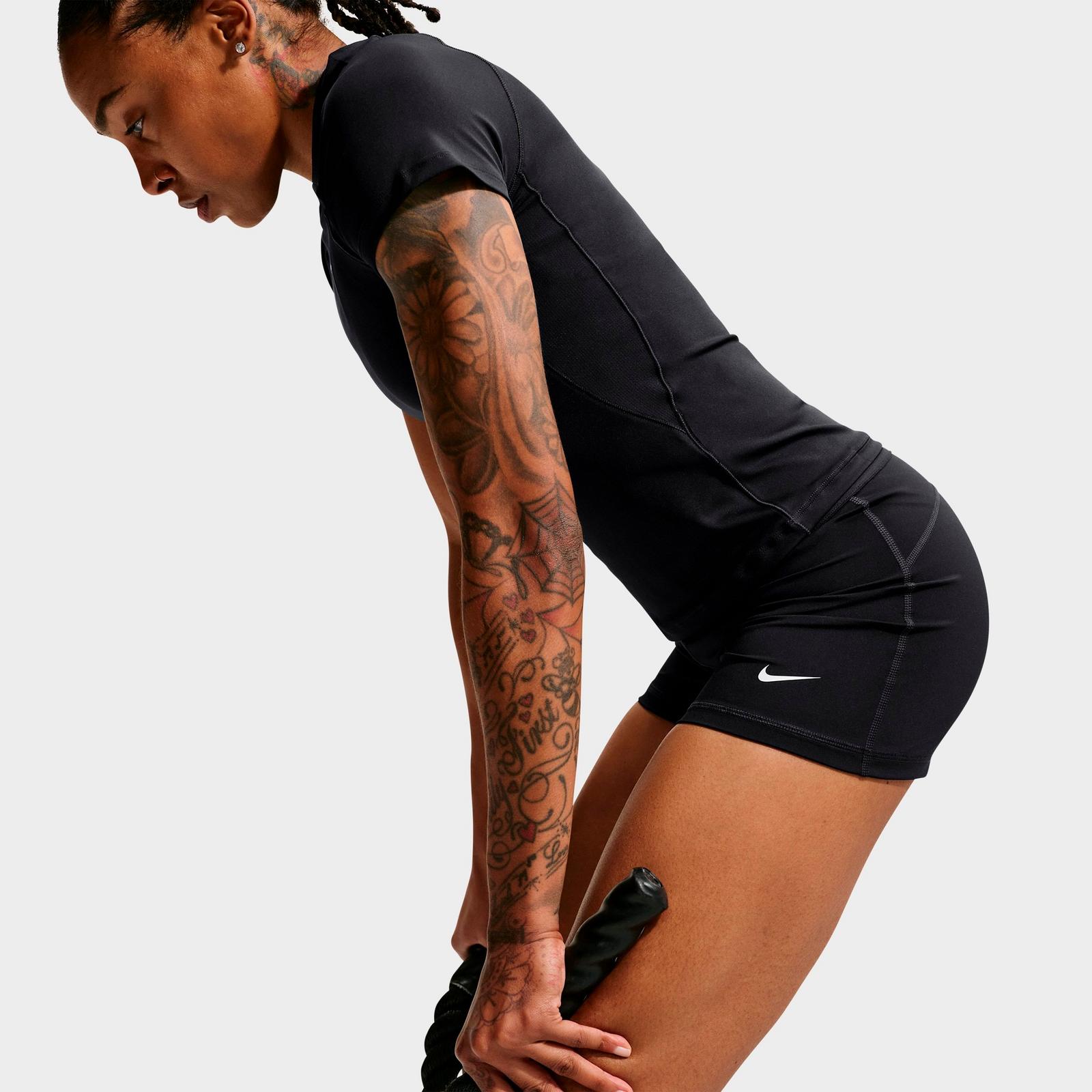 Women's Nike Pro Sculpt High-Waisted 3" Biker Shorts - Black/White