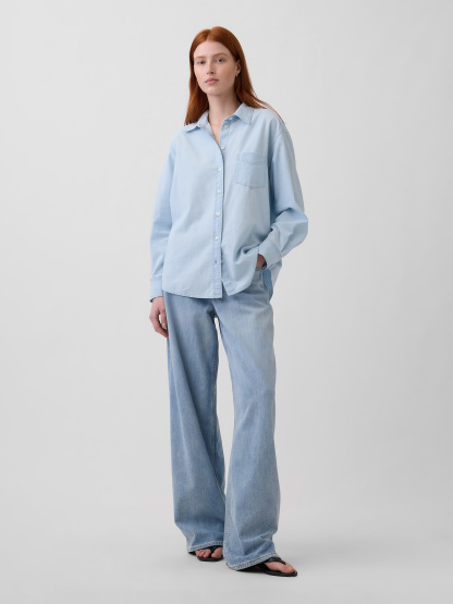 Denim Big Shirt - Light wash