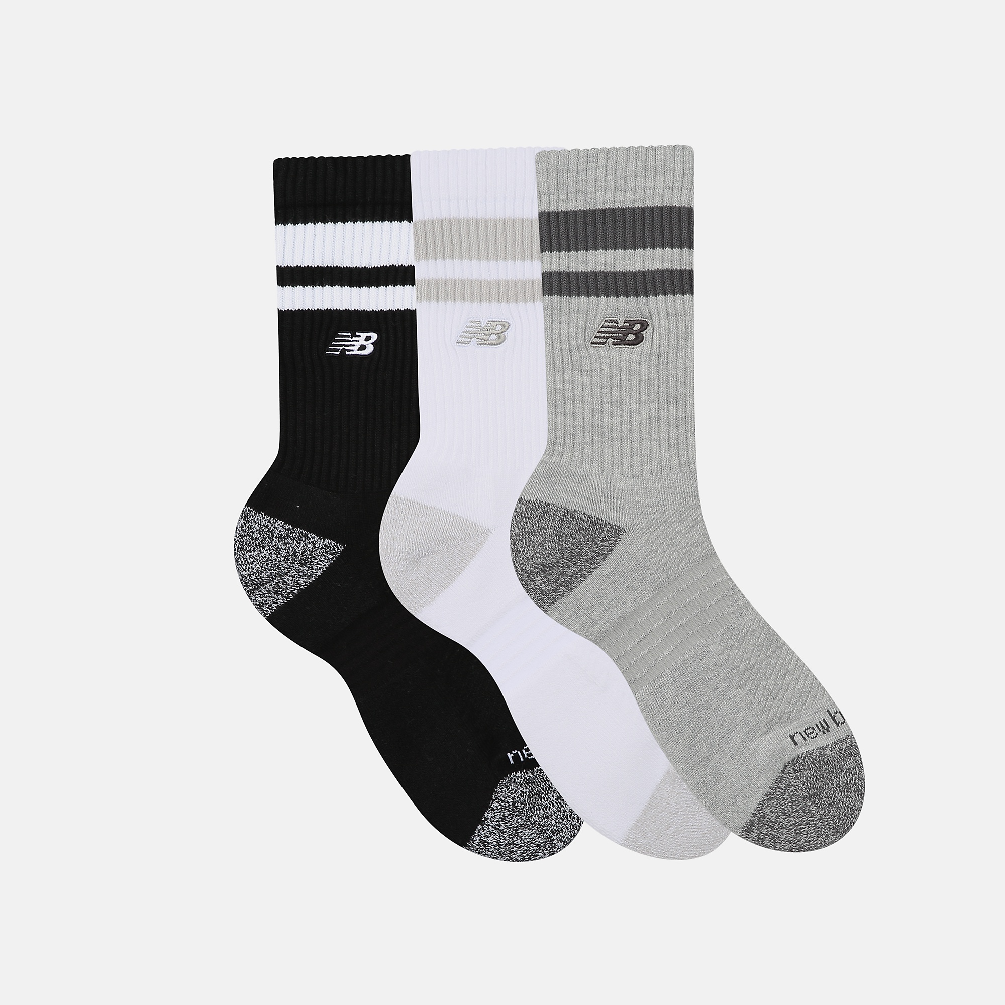New Balance Active Premium Stripe Crew Socks 3 Pack, LAS35210AS