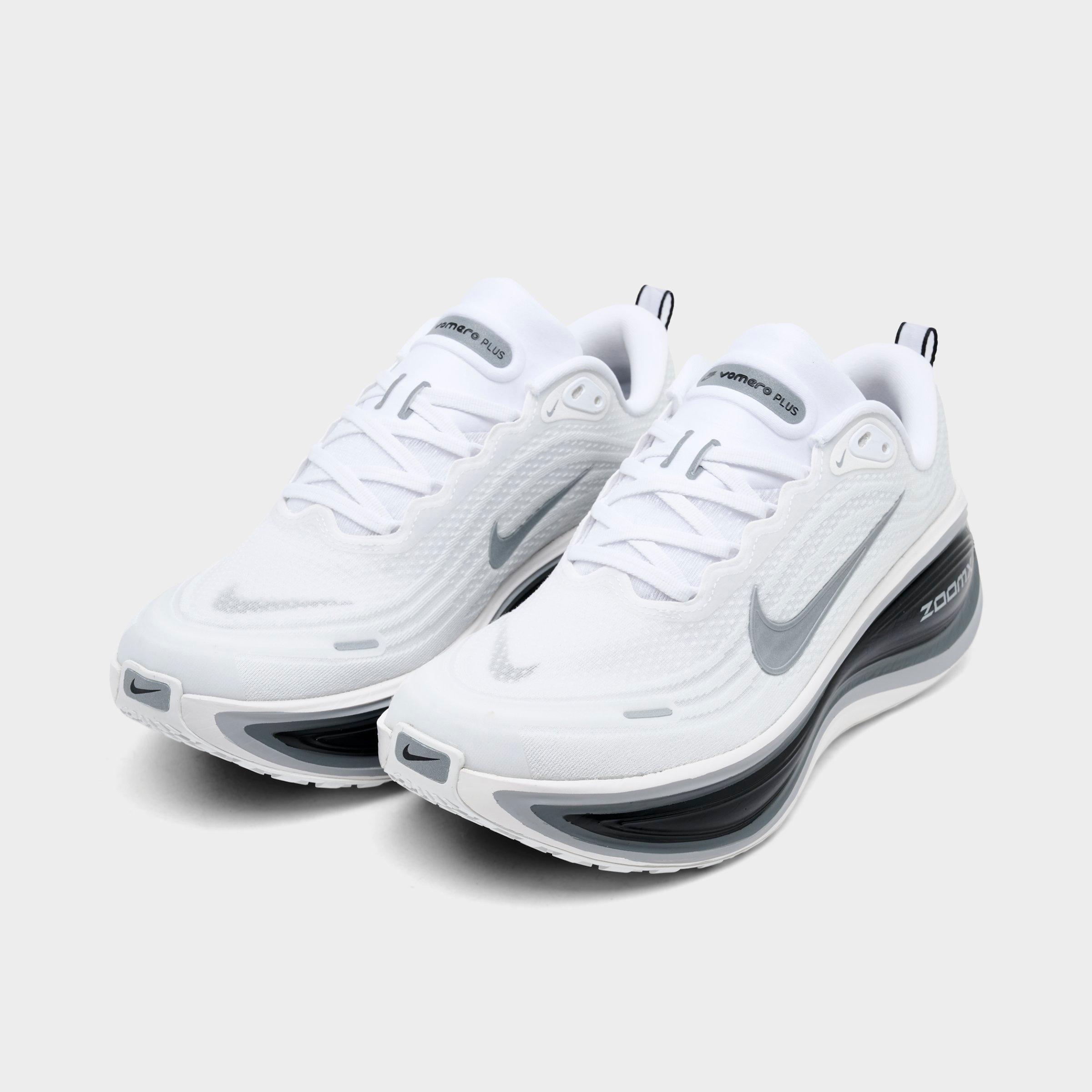 Men's Nithtke Vomero Plus Running Shoes - Part 2 - White/Black/Cool Grey/Metallic Silver - Both shoes facing left
