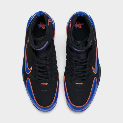 Men's Nithtke Air Zoom Huarache 2K4 PE Penny Hardaway Basketball Shoes - Black/Varsity Royal/Safety Orange - Top view