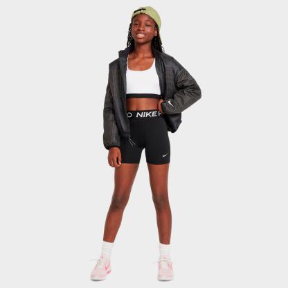Girls' Big Kids' Nike Pro High-Waisted Bike Shorts - Black