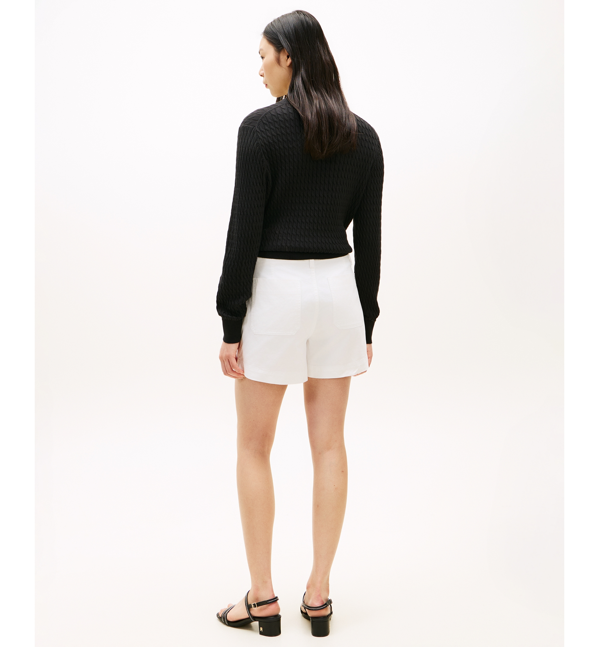 Tommy Hilfiger Women's Twill Patch Pocket Shorts - Ecru