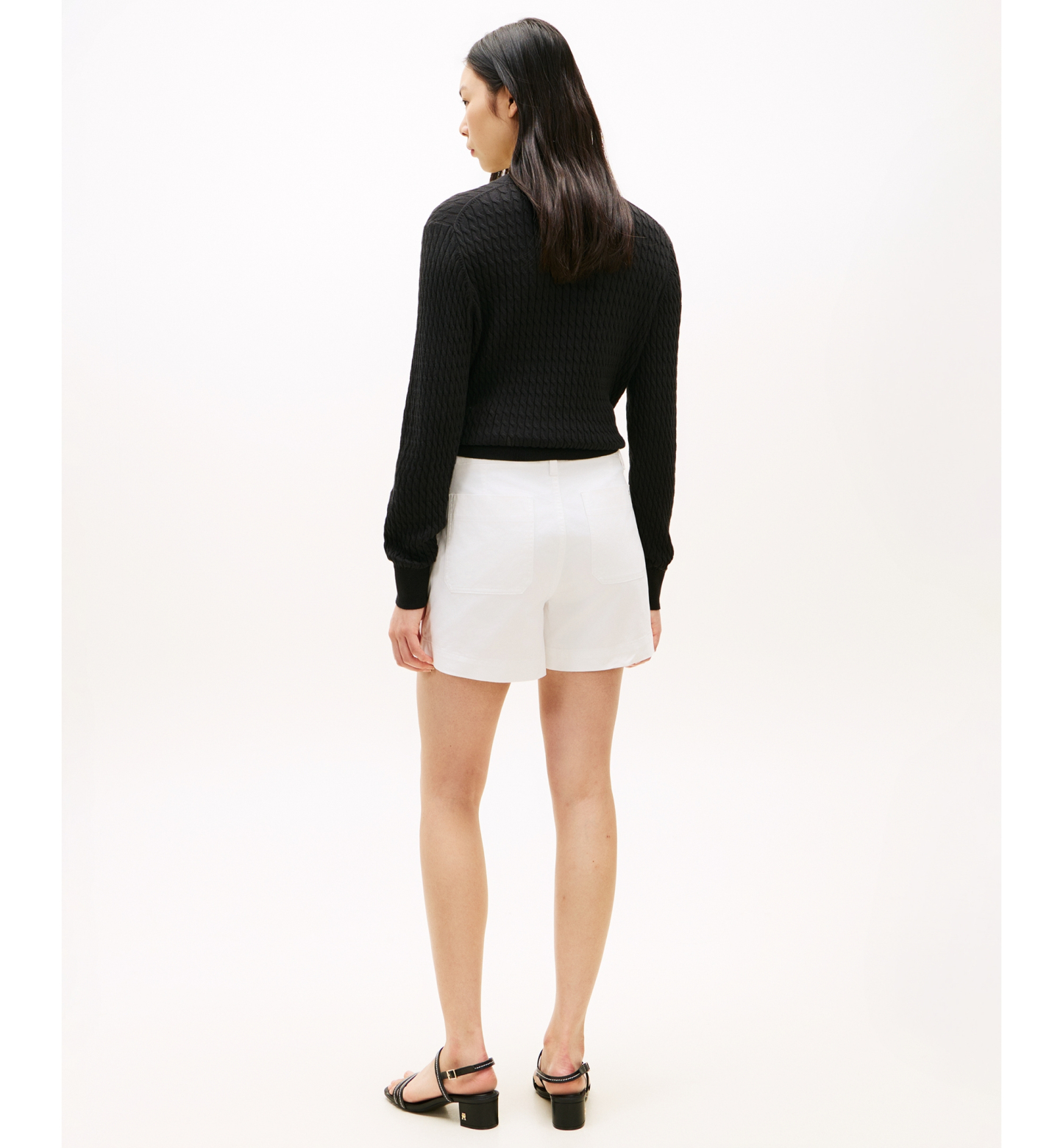 Tommy Hilfiger Women's Twill Patch Pocket Shorts - Ecru
