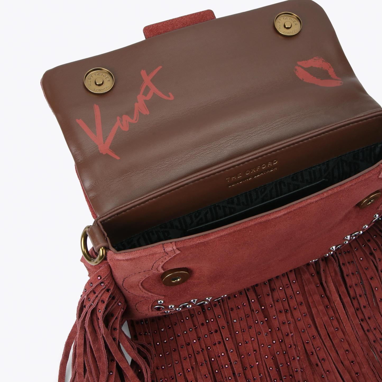 Kurt Geiger London Oxford Fringe Shoulder Bag - Red - view 6