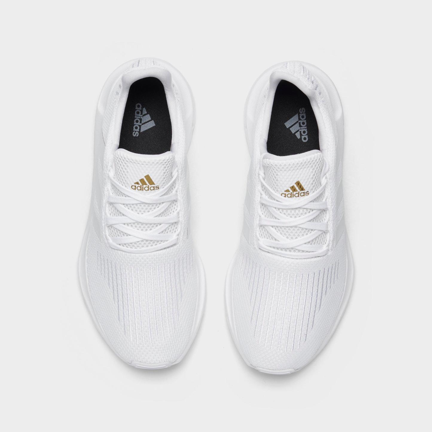 Women's adidas Swift Run 1.0 Casual Shoes - Cloud White/Cloud White/Gold Metallic - Top view