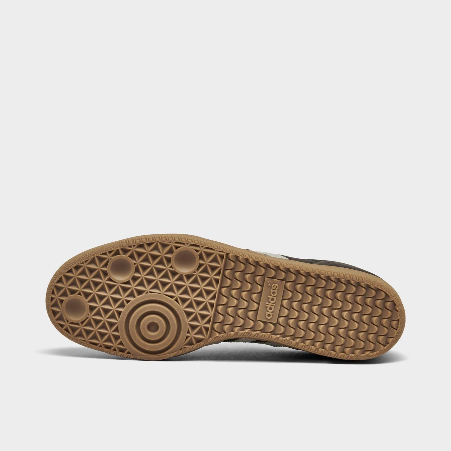 Men's adidas Originals Samba OG Casual Shoes - Part 1 - Brown/Putty Grey/Gold Metallic - Bottom view