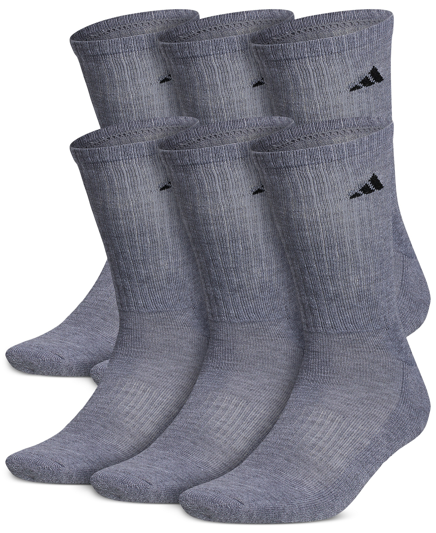 adidas Men's Cushioned Athletic 6-Pack Crew Socks - Medium Grey