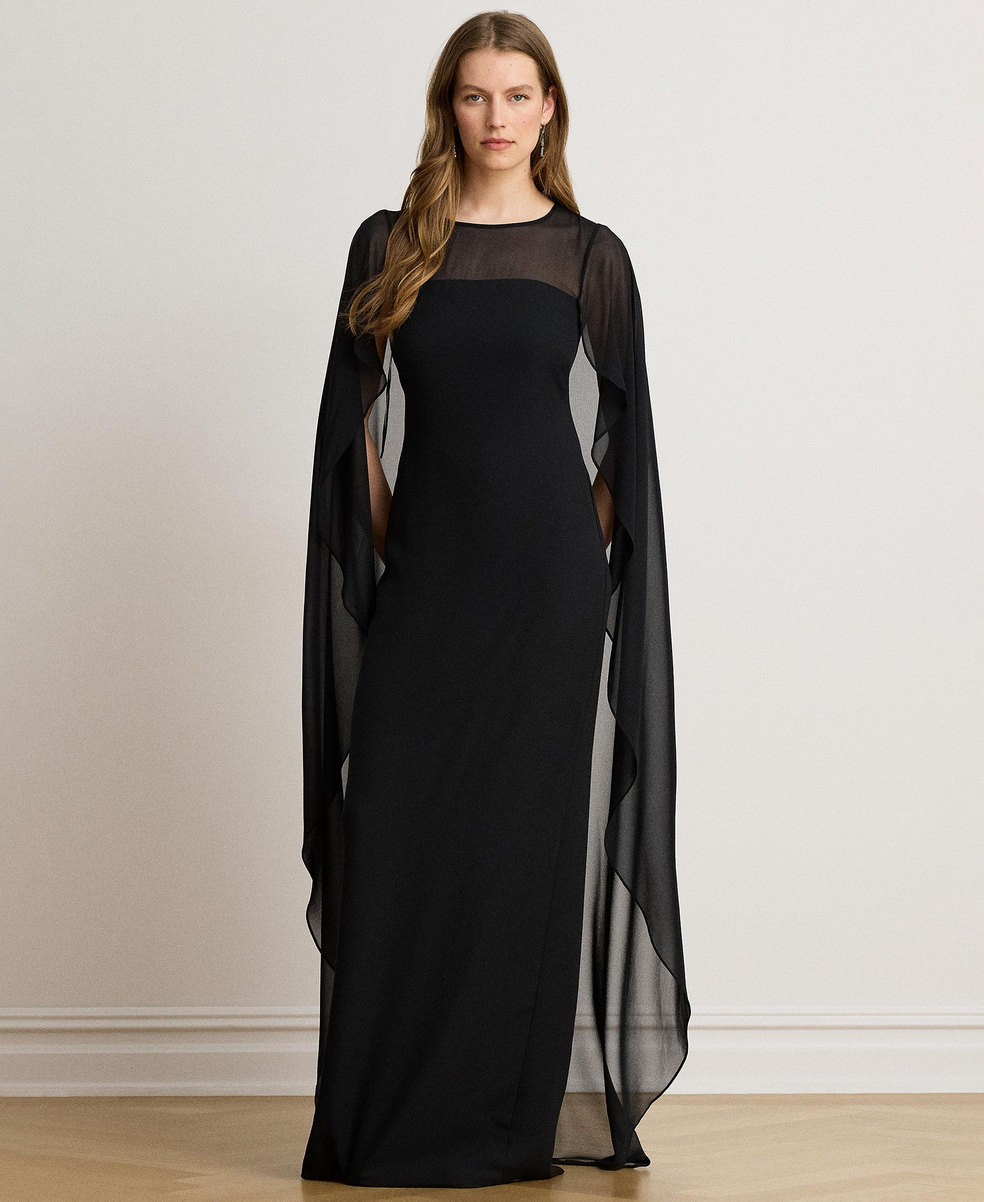 Lauren Ralph Lauren Women's Cape Georgette Gown - Black