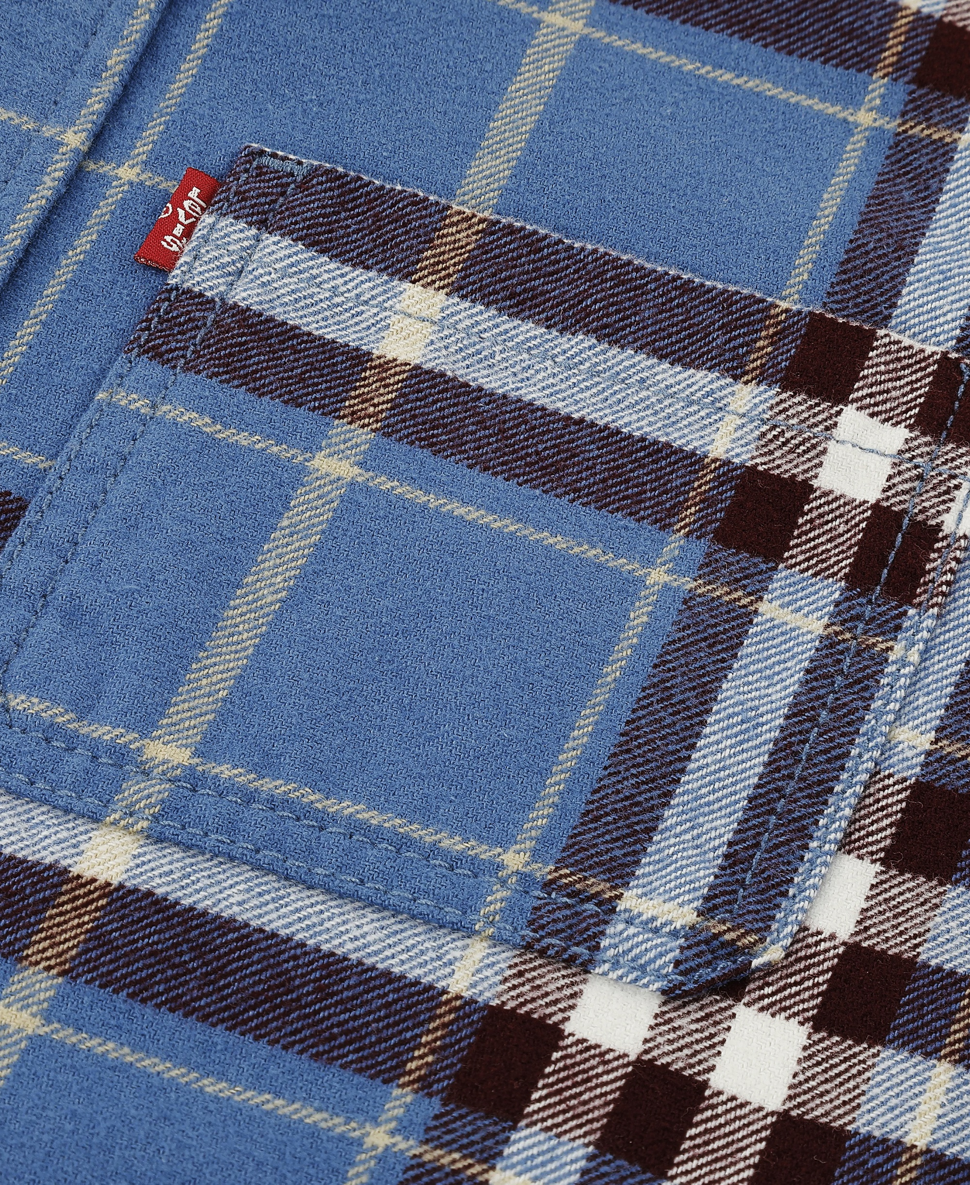Levi's Boys' 2T-7 Hooded Plaid Flannel Shirt - Moonlight Blue