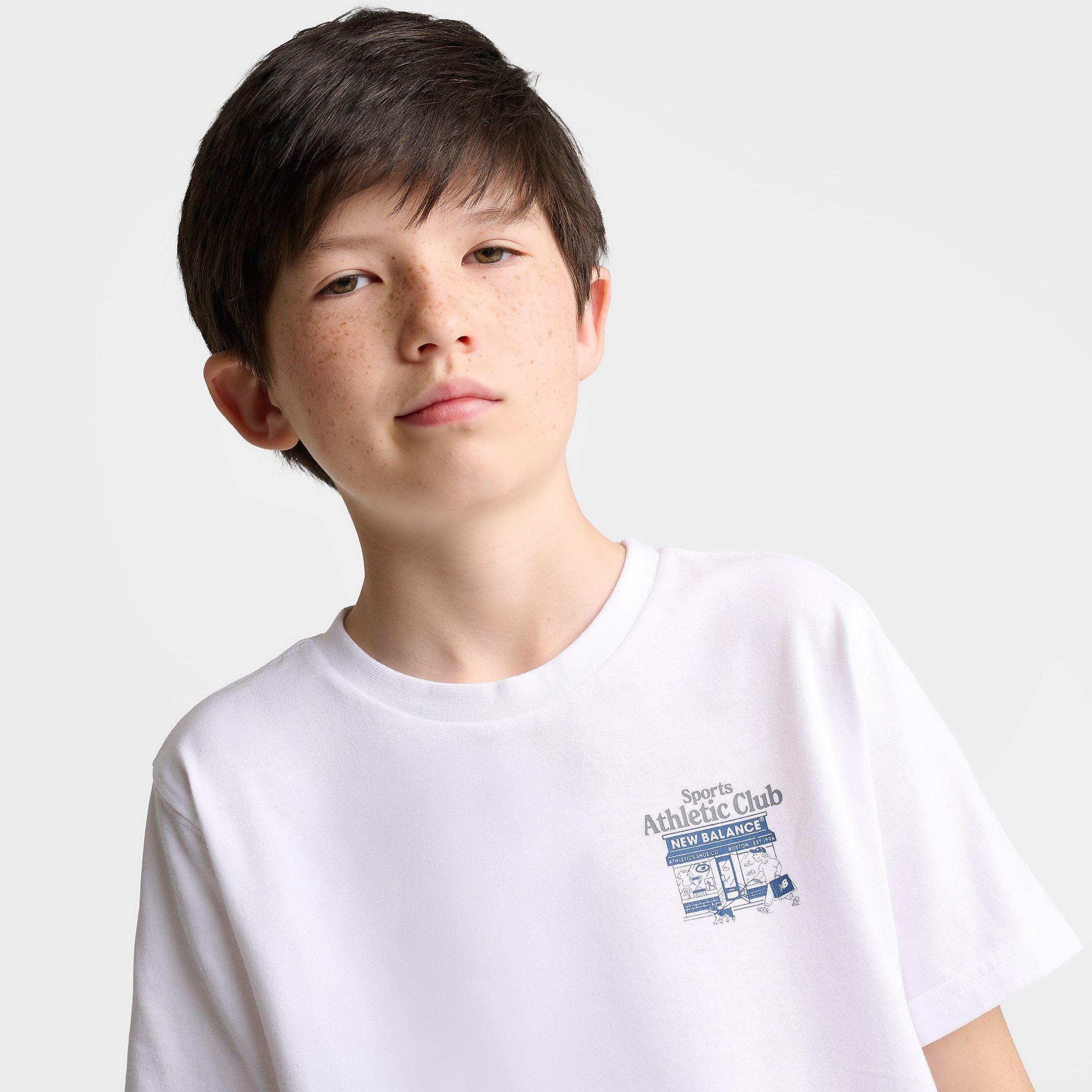 Big Kids' New Balance Sports Club T-Shirt - Bright White - view 6