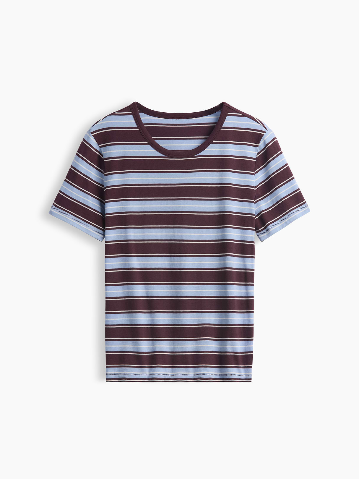 Organic Cotton VintageSoft T-Shirt - Purple burgundy stripe