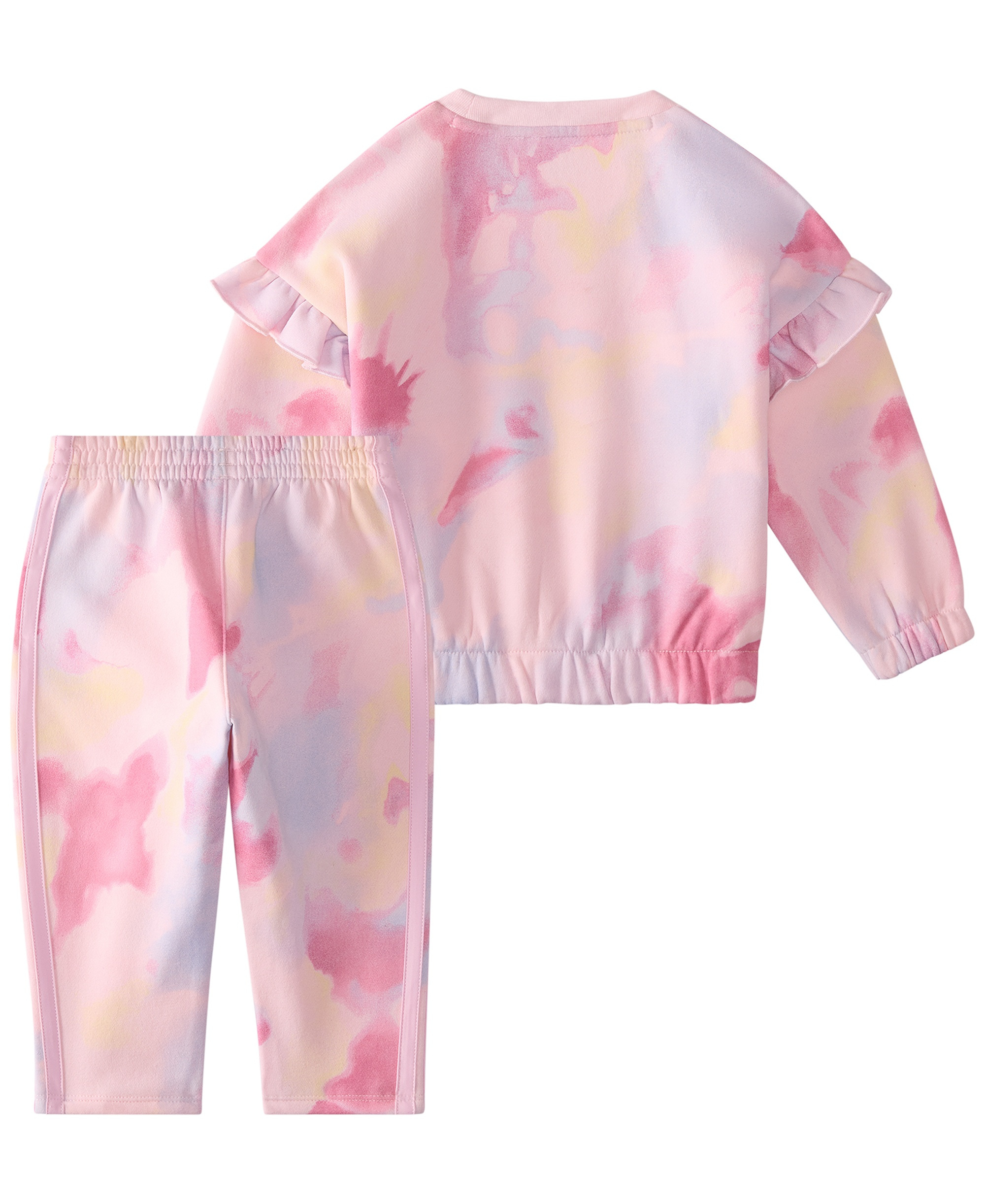 adidas Baby Girls' Long-Sleeve Sweatshirt and Pants, 2-Piece Set - Pink Multi