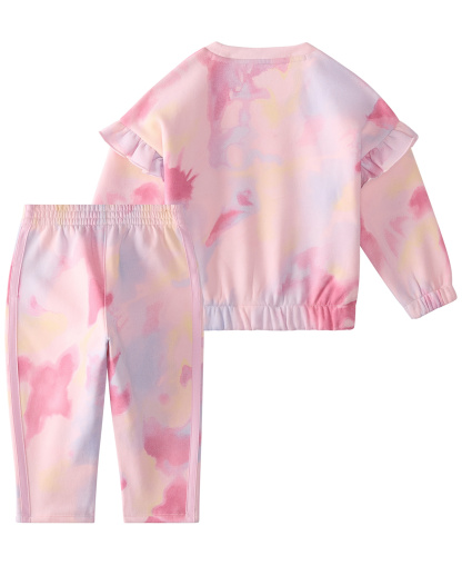 adidas Baby Girls' Long-Sleeve Sweatshirt and Pants, 2-Piece Set - Pink Multi