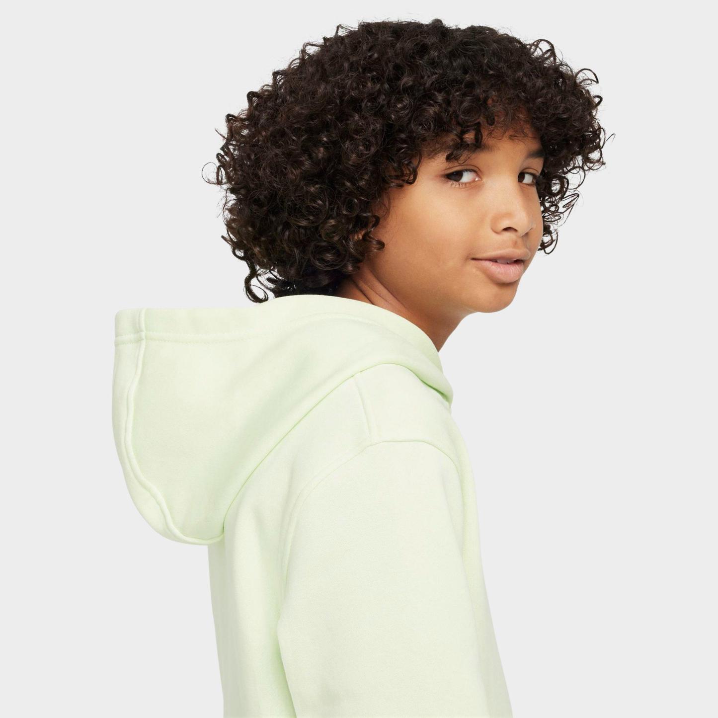 Big Kids' Nithtke Sportswear Club Fleece Pullover Hoodie - Lime Ice/White