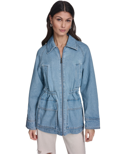 Levi's Women's Cinch Waist Cotton Barn Jacket - Light Wash Denim