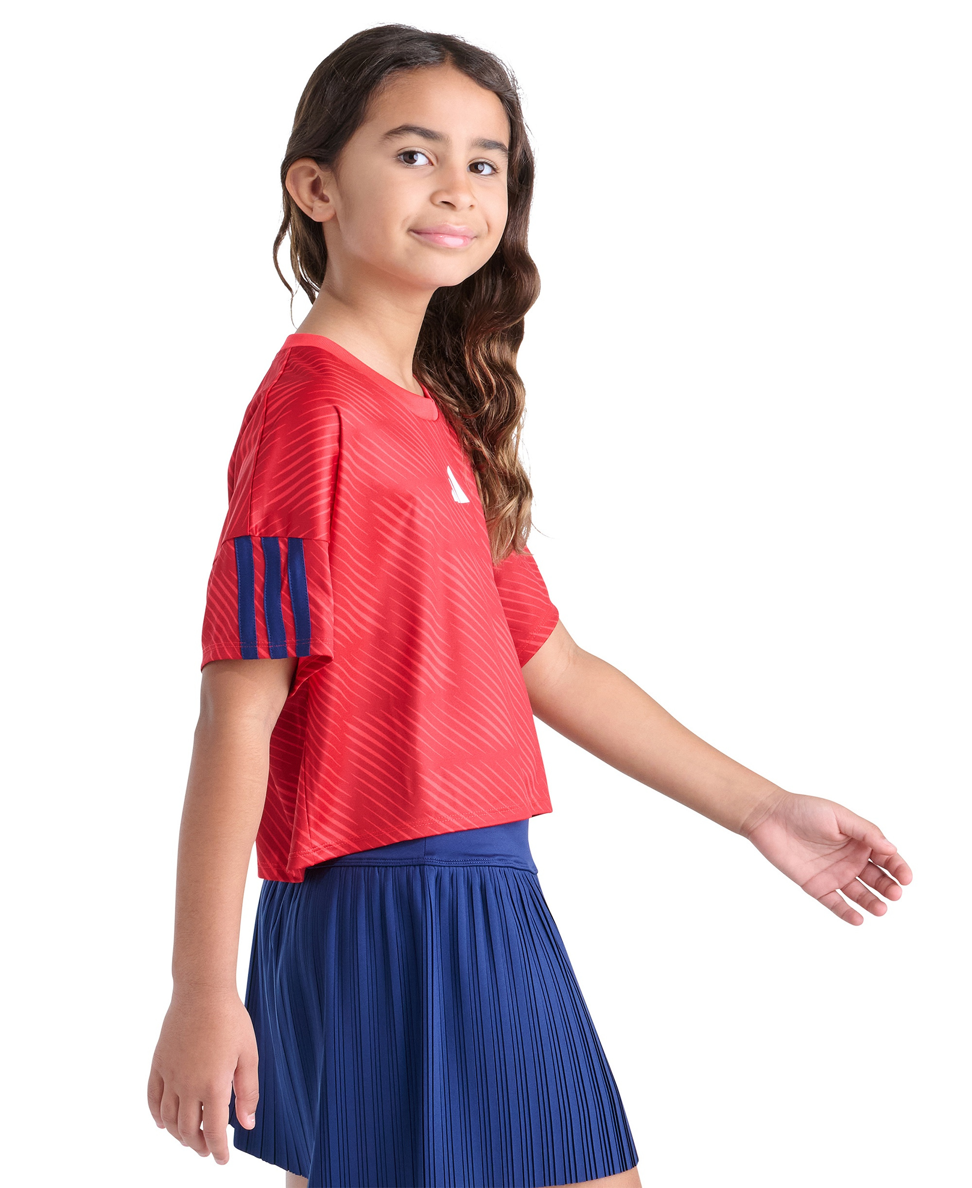adidas Girls' 8-16 Short-Sleeve Printed World Cup Soccer Top - Bright Red