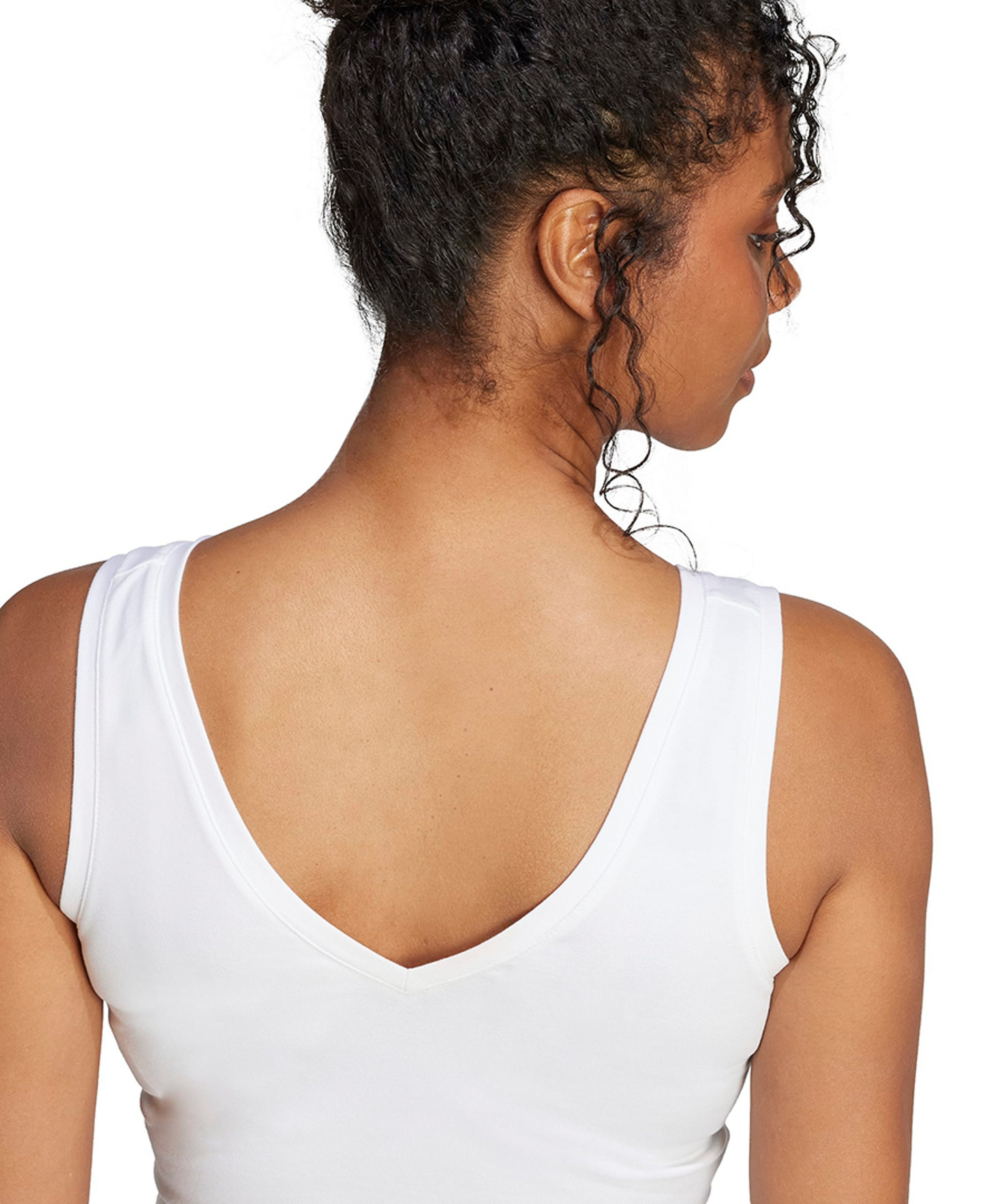 adidas Women's Essentials Small Logo Cotton Tank Top - White/Black