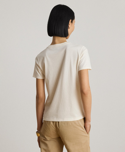 Lauren Ralph Lauren Women's Crewneck Short-Sleeve T-Shirt - Mascarpone Cream