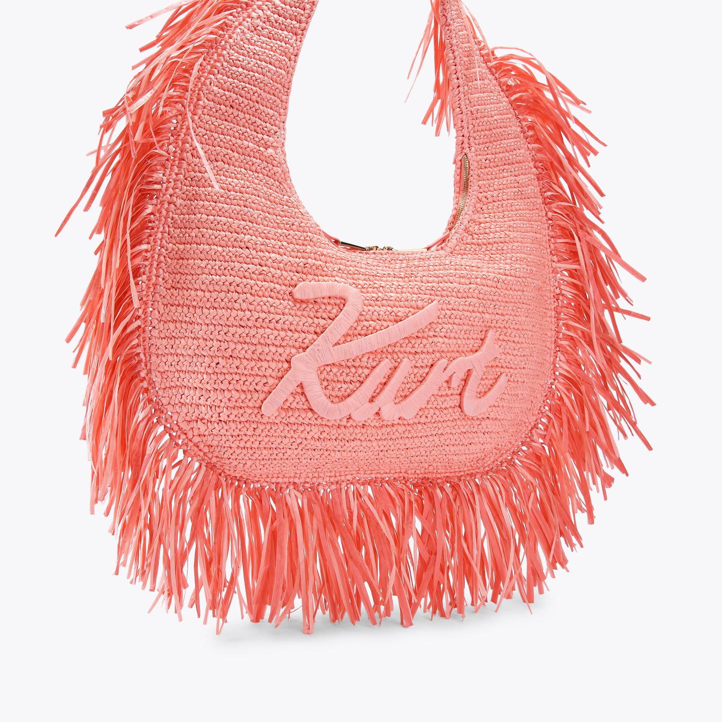 Kurt Geiger London Large Kurt Hobo Fringe Bag - Pink - view 3