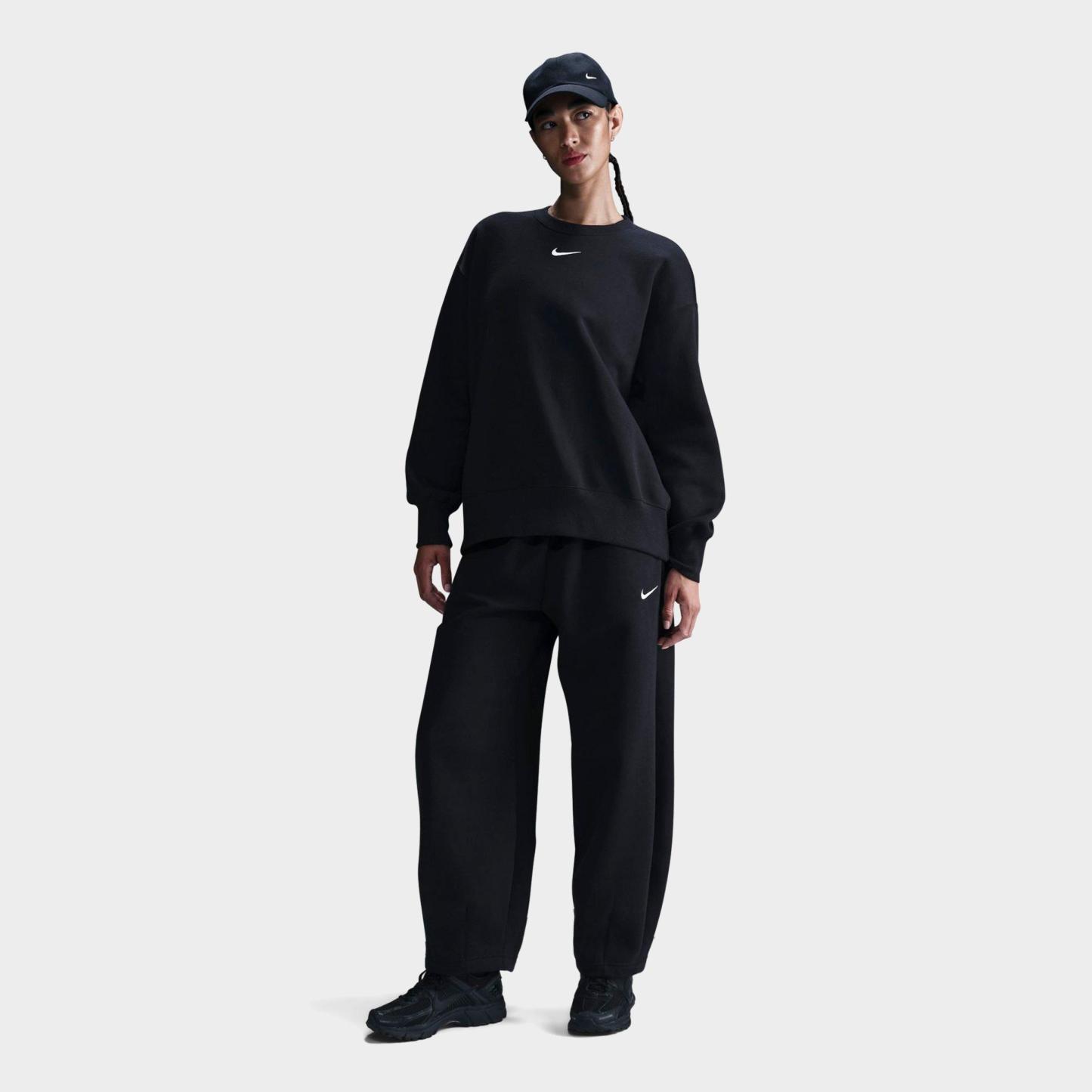 Women's Nithtke Sportswear Phoenix Fleece Oversized Crewneck Sweatshirt - Black/Sail