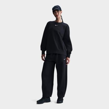 Women's Nithtke Sportswear Phoenix Fleece Oversized Crewneck Sweatshirt - Black/Sail