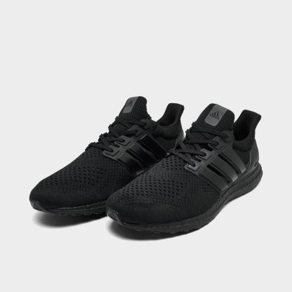 Men's adidas Ultraboost 1.0 Running Shoes - Black/Black/Beam Green - Both shoes facing left
