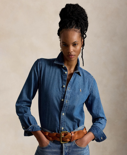 Polo Ralph Lauren Women's Slim-Fit Denim Shirt - Merced Wash