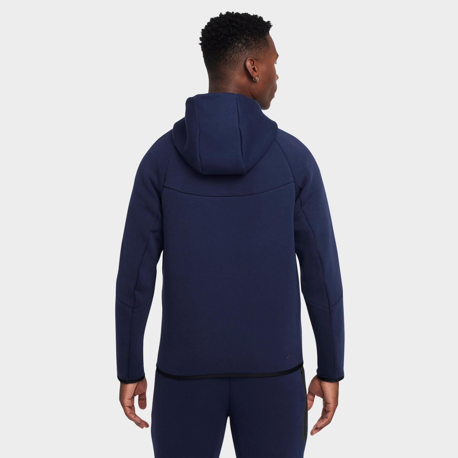 Men's Nike Tech Fleece Windrunner Full-Zip Hoodie - Obsidian/Black (HV0949-451)