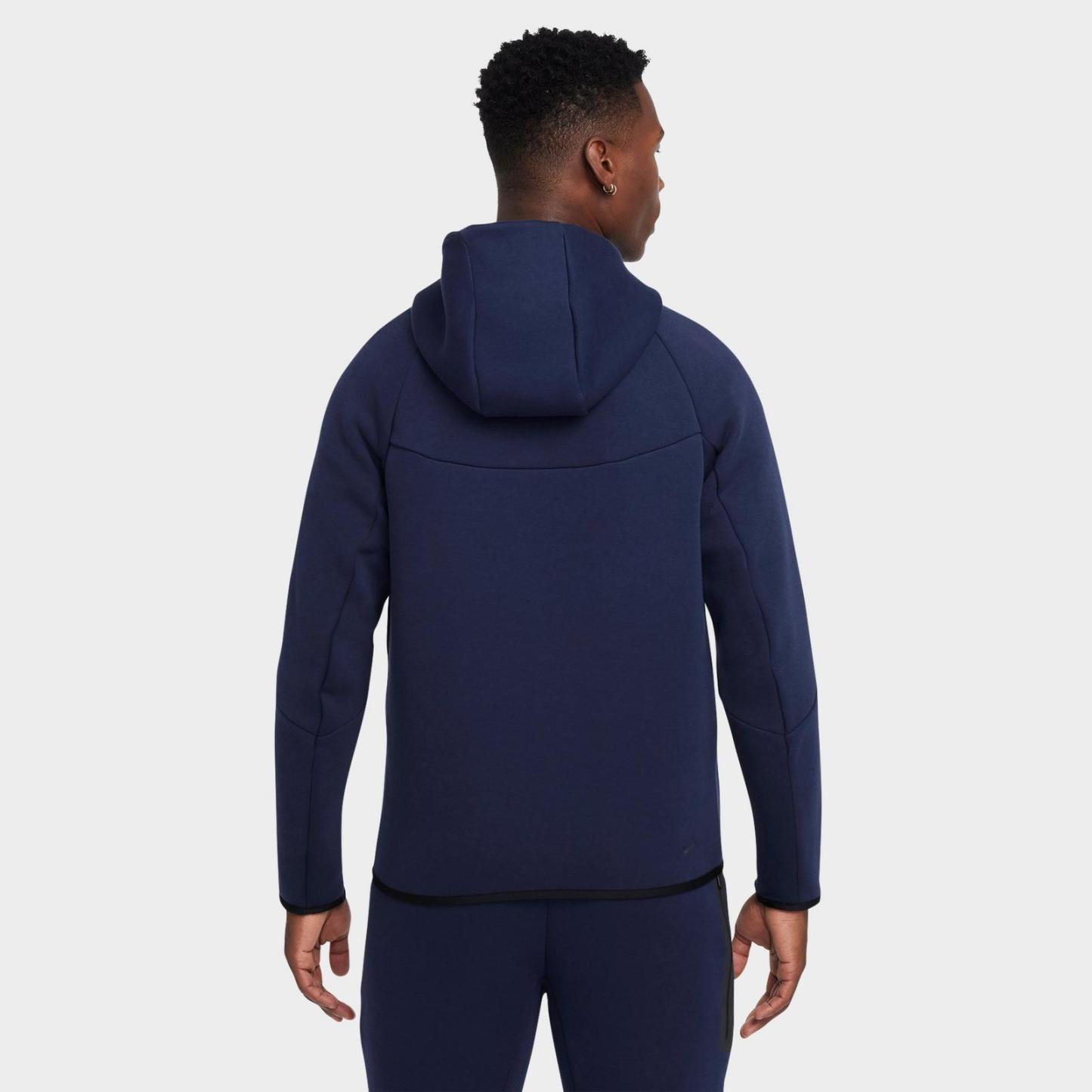 Men's Nike Tech Fleece Windrunner Full-Zip Hoodie - Obsidian/Black (HV0949-451)