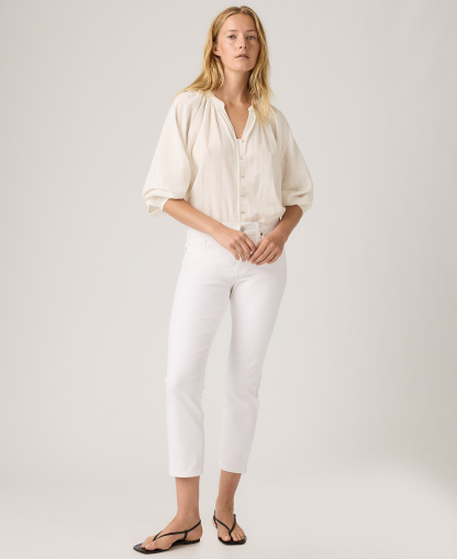 Levi's Women's Classic Mid-Rise Ankle Straight-Leg Jeans - Simply White