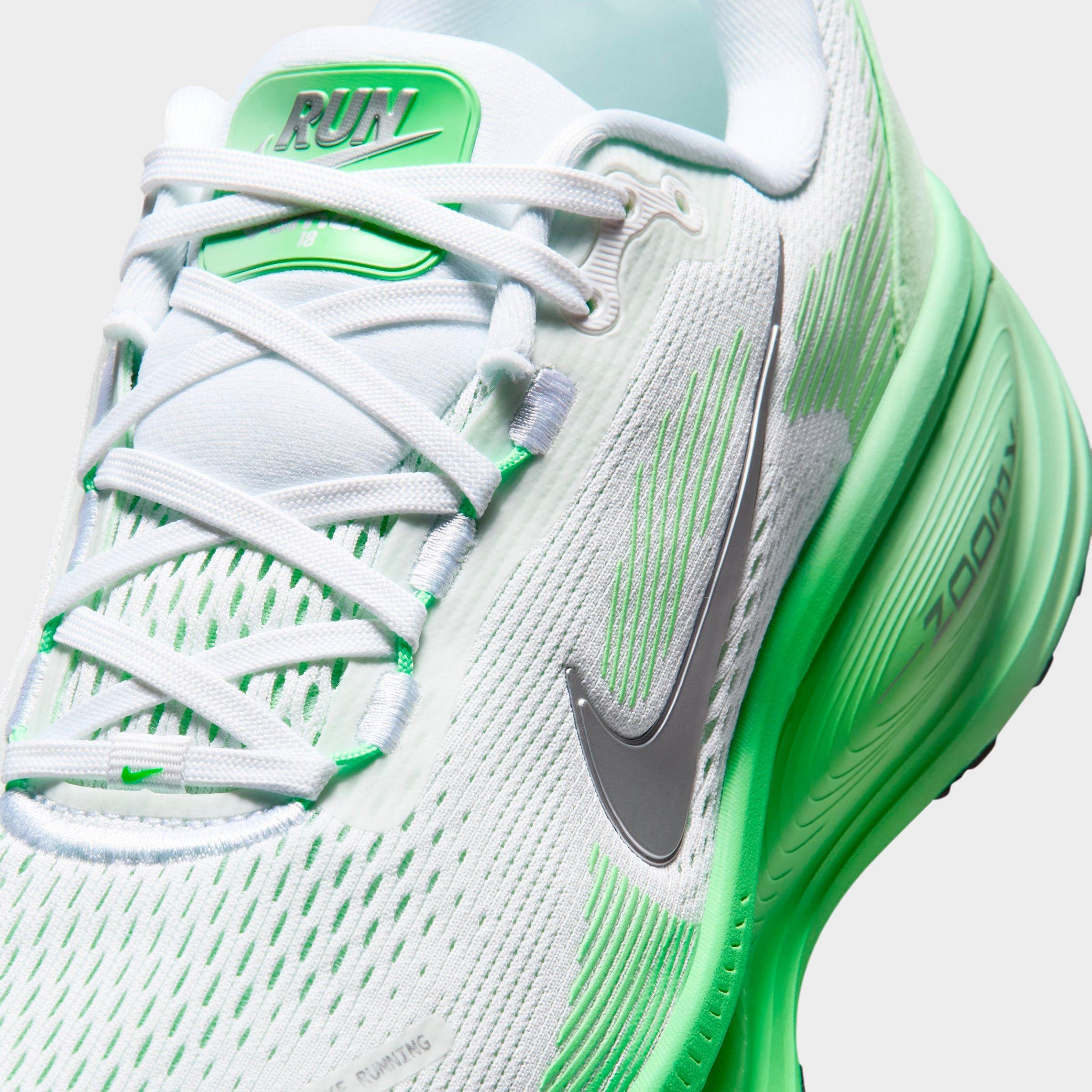Women's Nithtke Vomero 18 Running Shoes - Part 1 - White/Illusion Green/Court Green/Metallic Silver - Detail shot