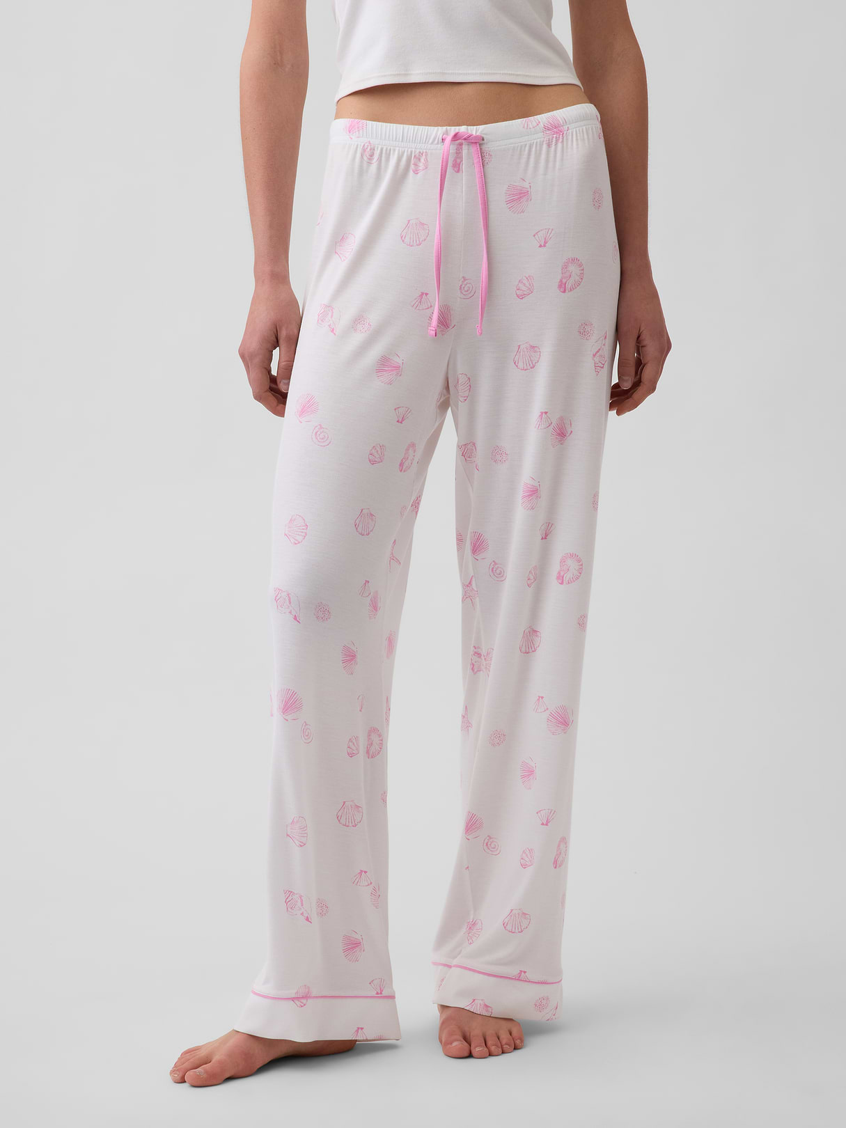 SoftMade Modal PJ Pants - Sea shell pink print