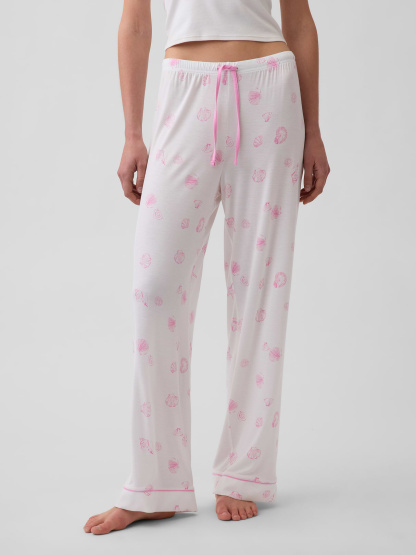 SoftMade Modal PJ Pants - Sea shell pink print