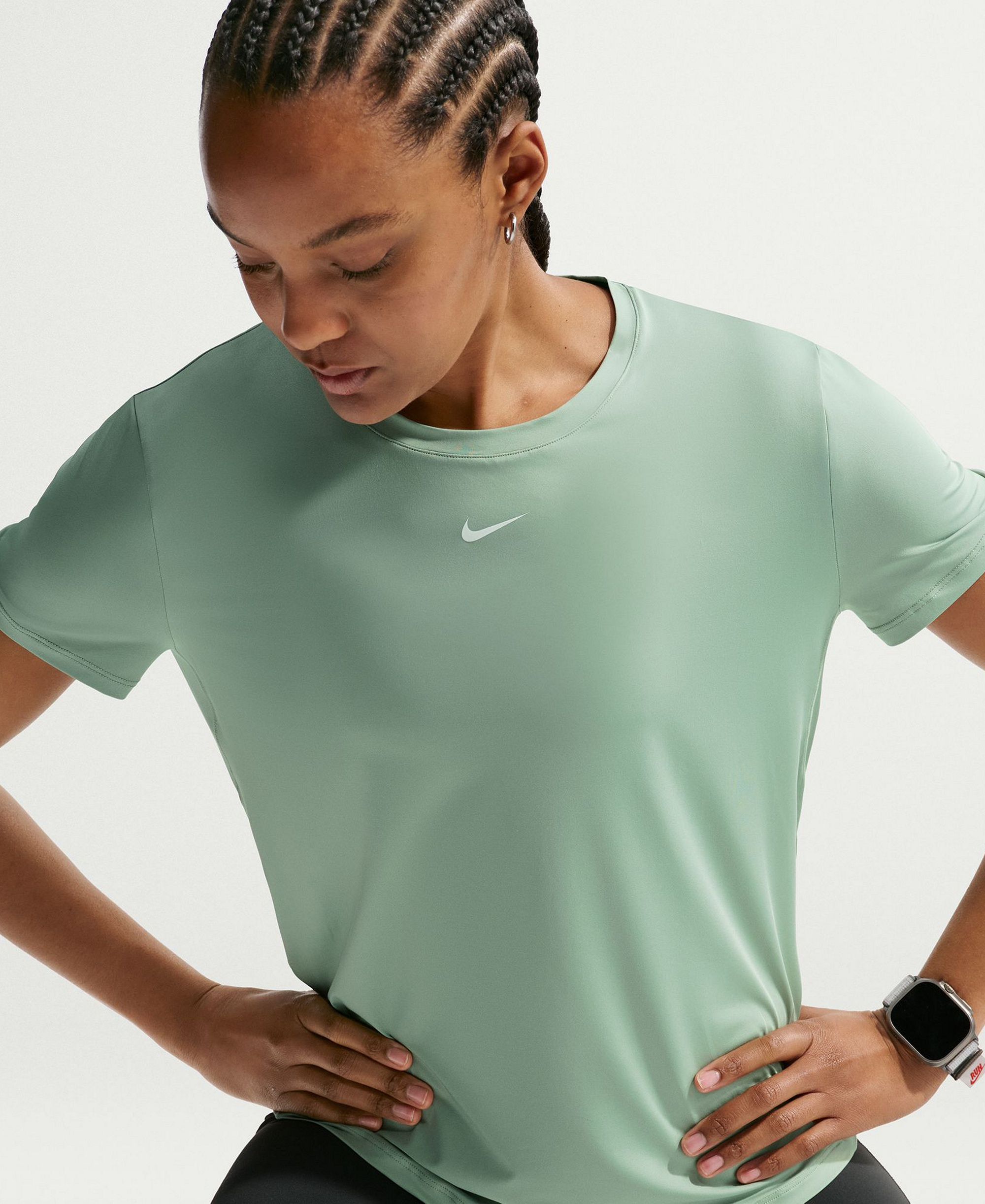 Nike Women's One Classic Dri-Fit Short-Sleeve Top - Steam/white