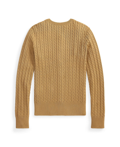 Polo Ralph Lauren Girls' 7-16 Polo Bear Mini-Cable Cotton Cardigan - Berkshire Tan