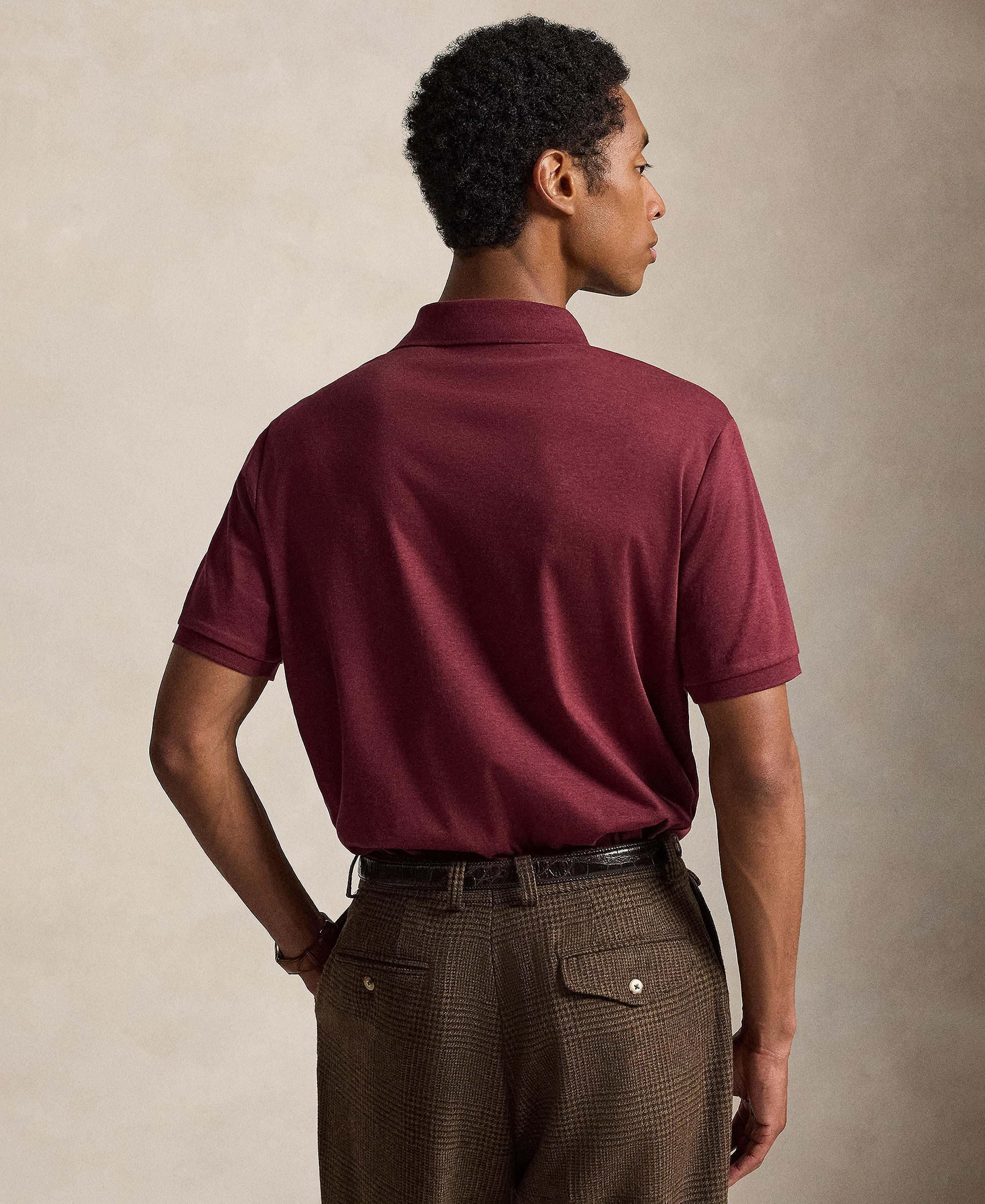 Polo Ralph Lauren Men’s Slim-Fit Soft Cotton Polo Shirt - Spring Wine Heather