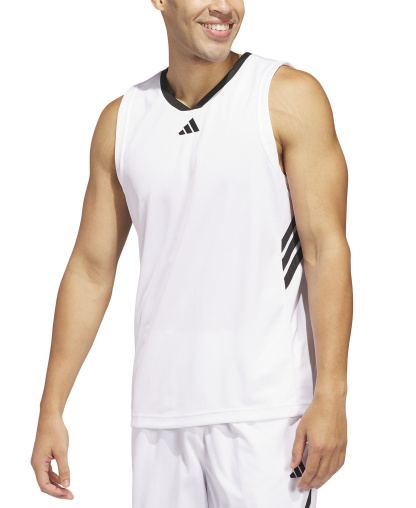 adidas Men's Basketball Logo Graphic Tank Top - White/Black