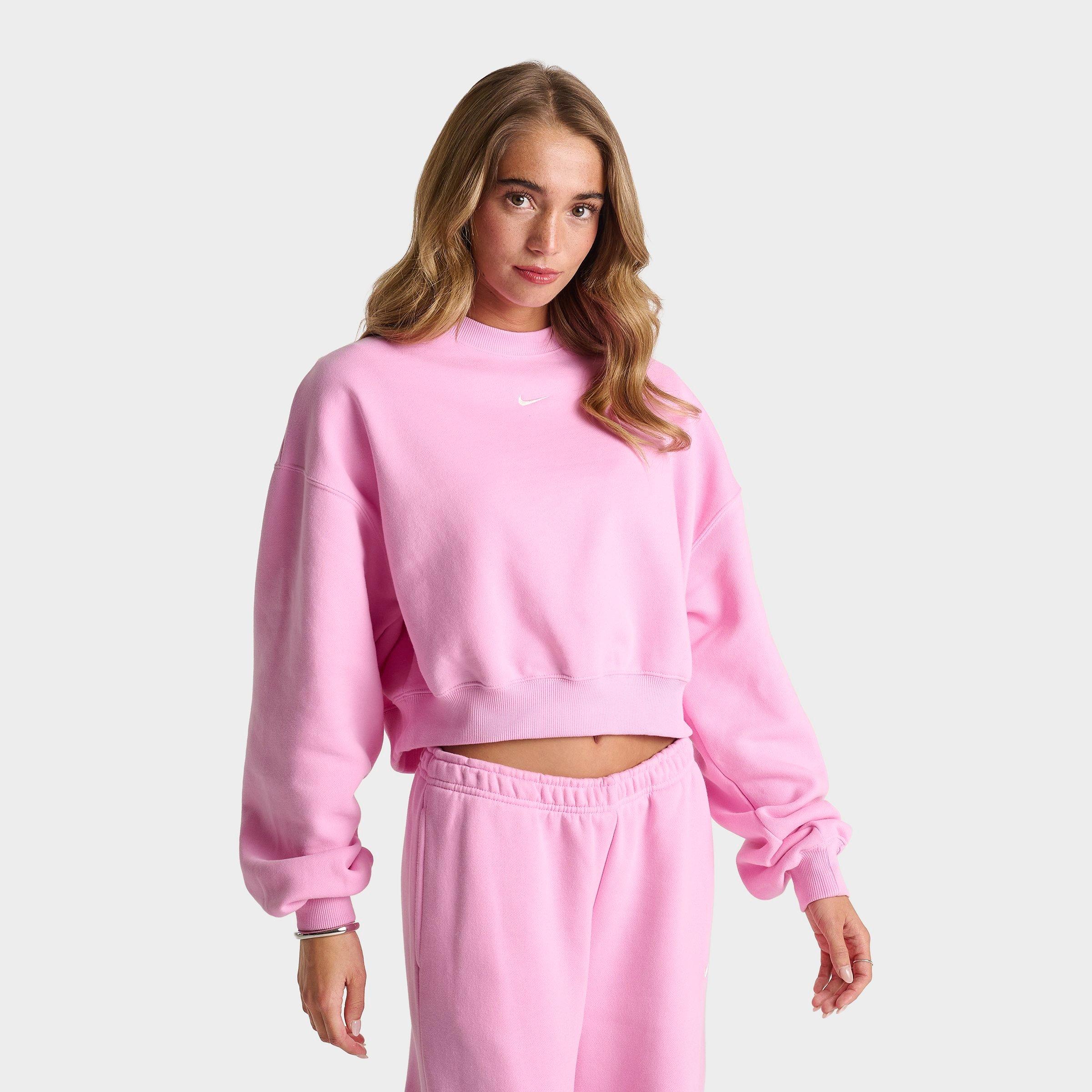 Women's Nithtke Studio Fleece Medium Weight Oversized Cropped Crewneck Sweatshirt - Pink Rise