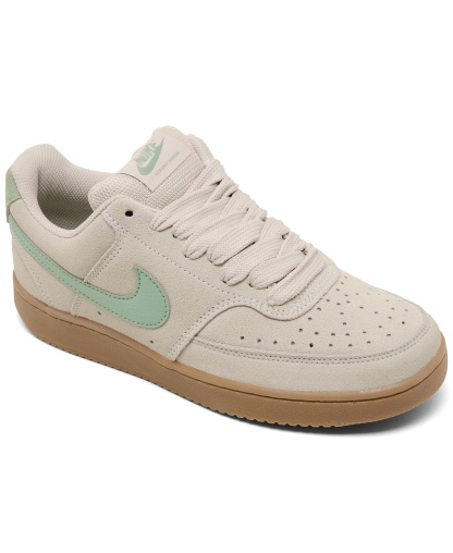 Nike Women's Court Vision Low Casual Sneakers from Finish Line - White, Steam, Gum