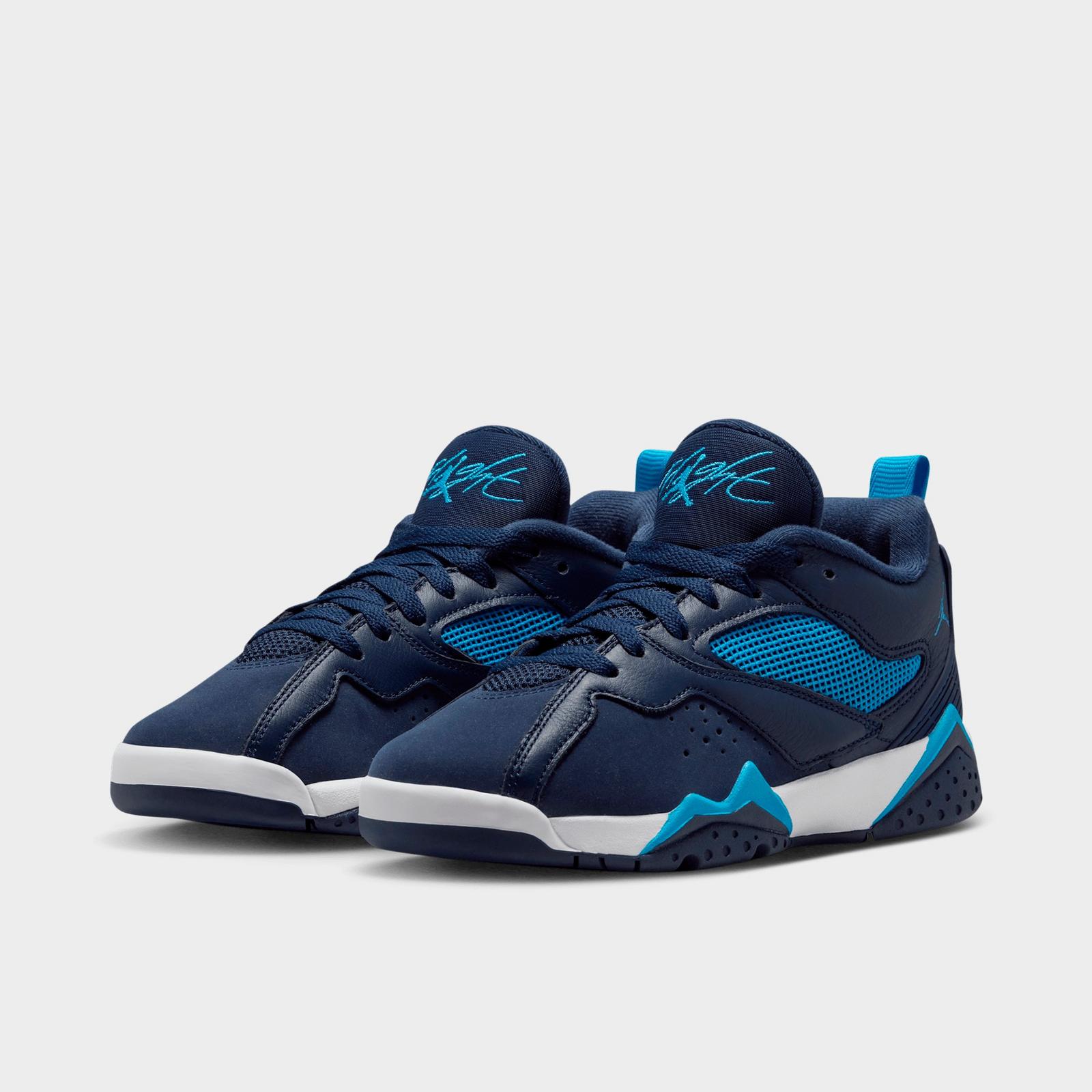Big Kids' Air Jordan MVP 92 Basketball Shoes - Obsidian/White/Dark Powder Blue - view 2
