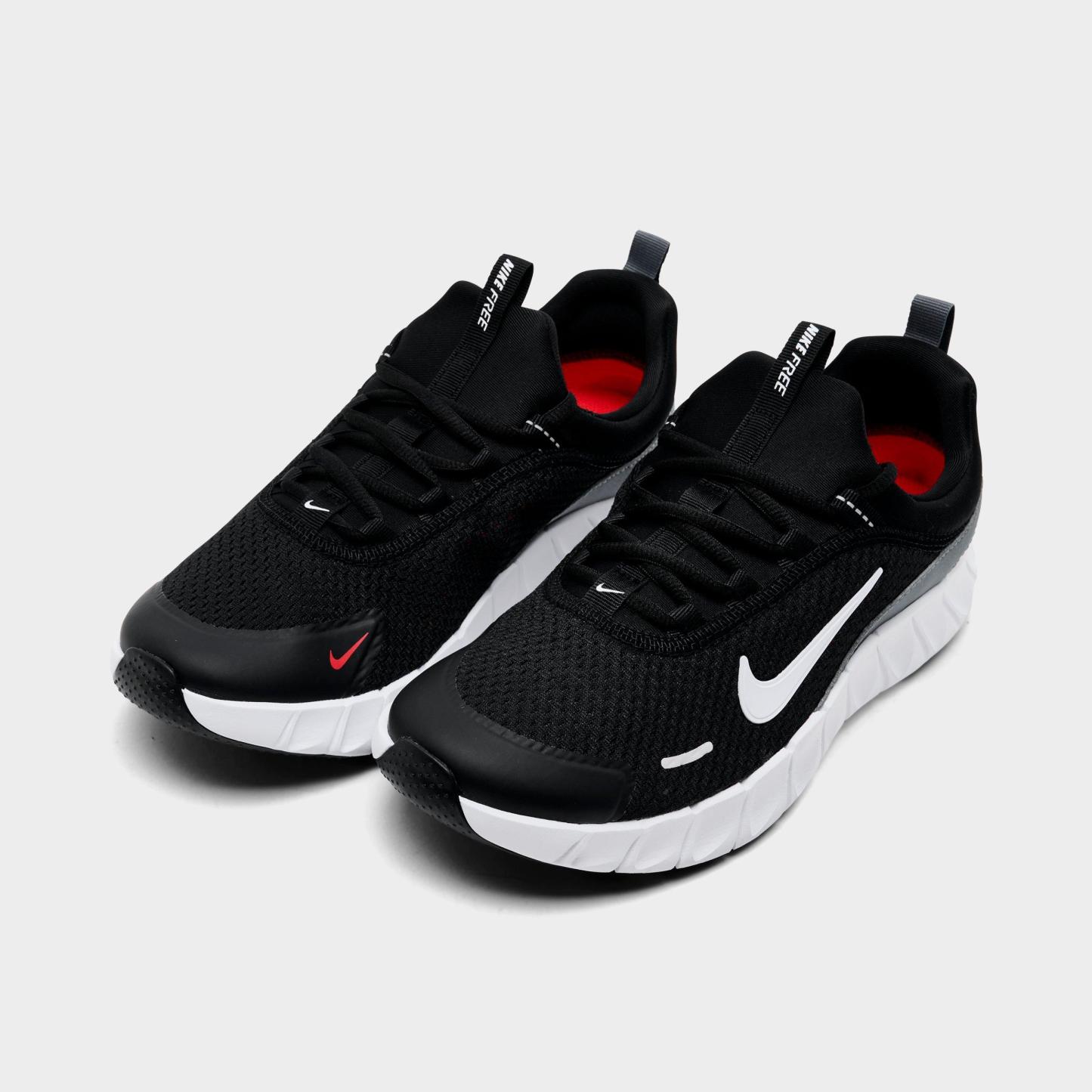 Big Kids' Nithtke Free Ride Running Shoes - Black/Cool Grey/University Red/White - Both shoes facing left