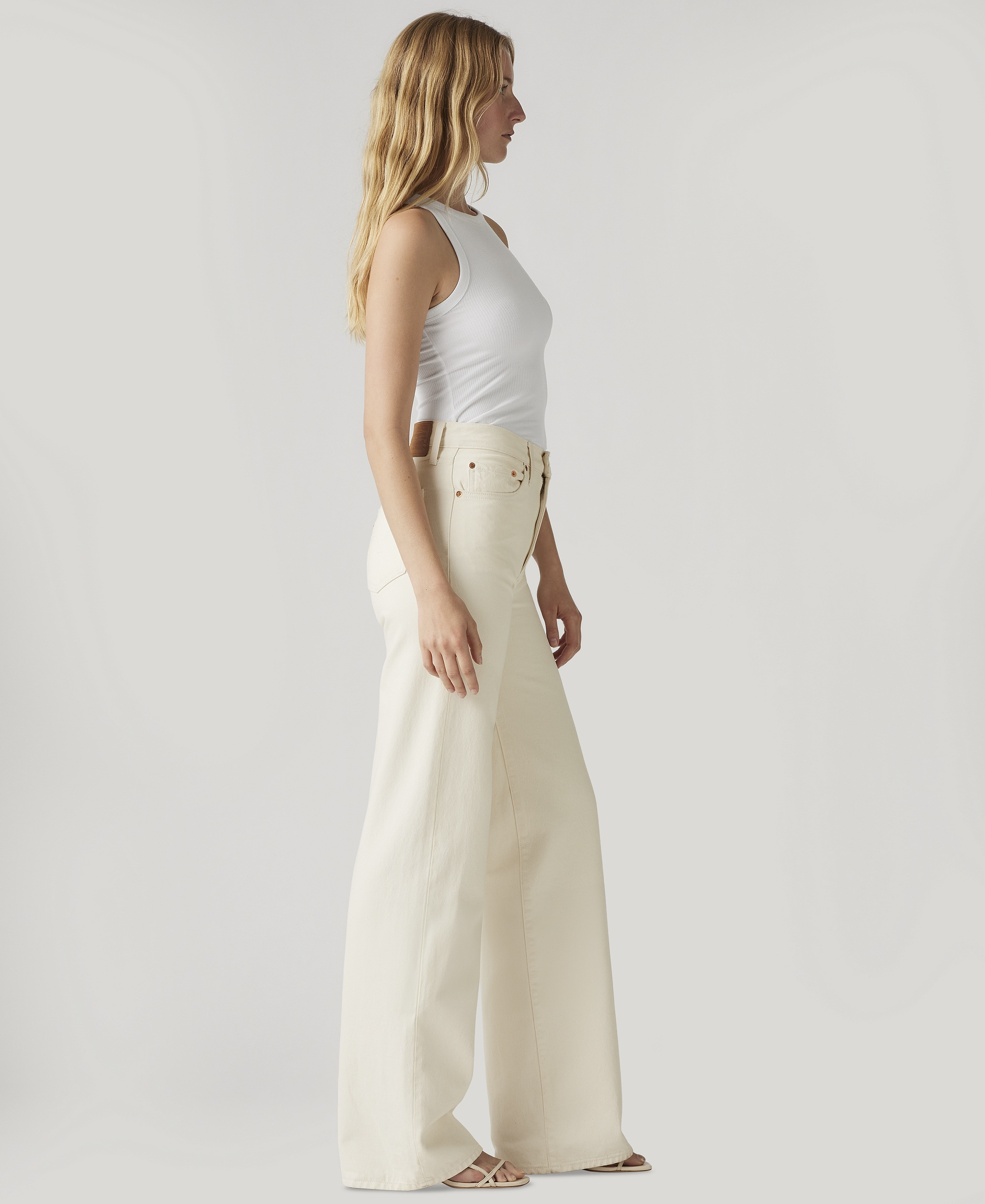 Levi's Premium Women's Ribcage Wide-Leg Jeans - Barely Freezing