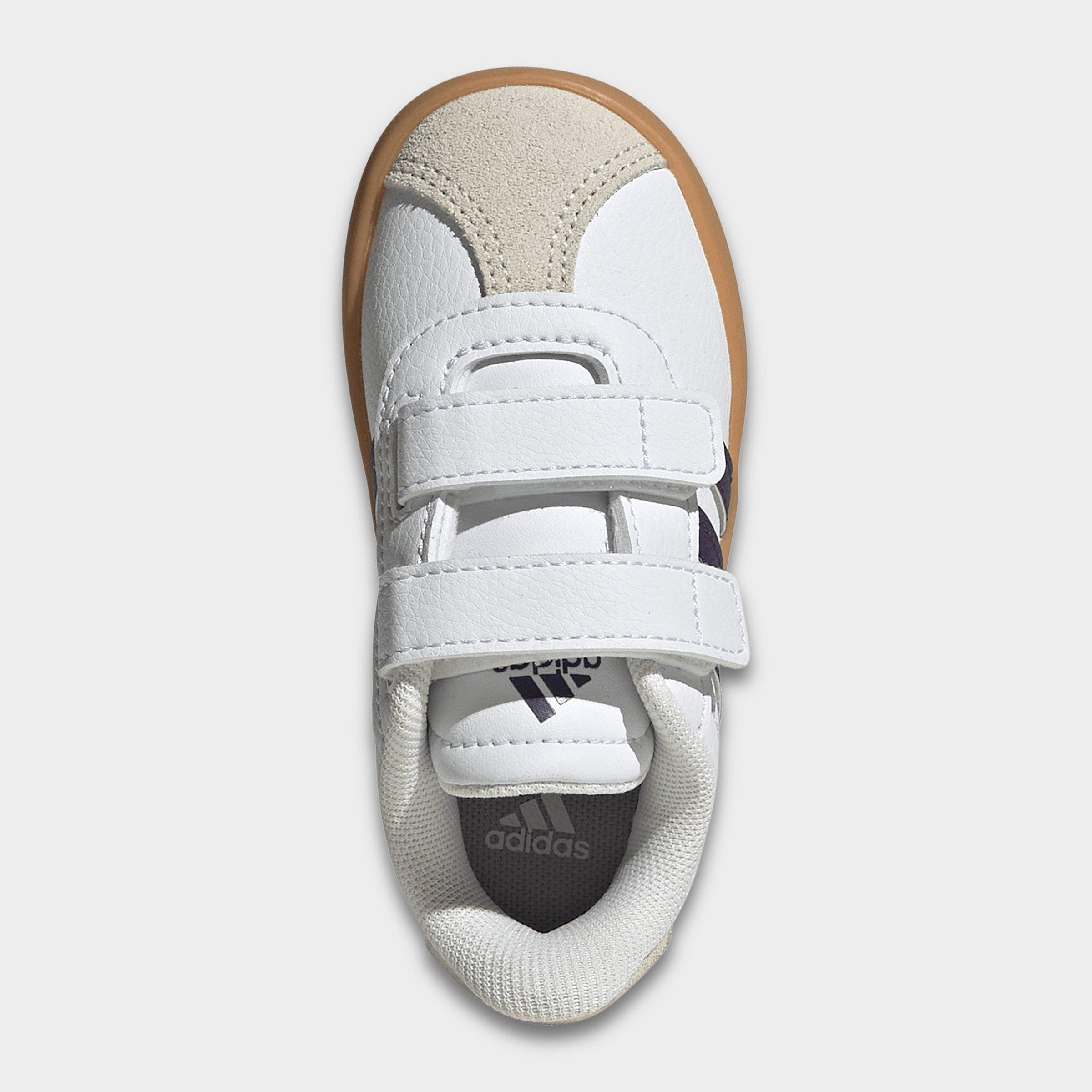 Kids' Toddler adidas VL Court 3.0 Hook-And-Loop Casual Shoes - Footwear White/Violet/Gum - Top view