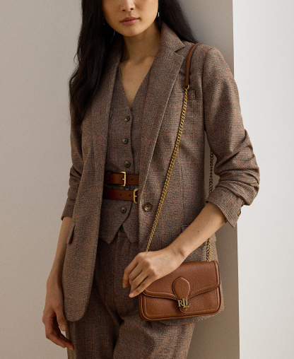 Lauren Ralph Lauren Bradley Small Pebbled Leather Crossbody Wallet - Lauren Tan