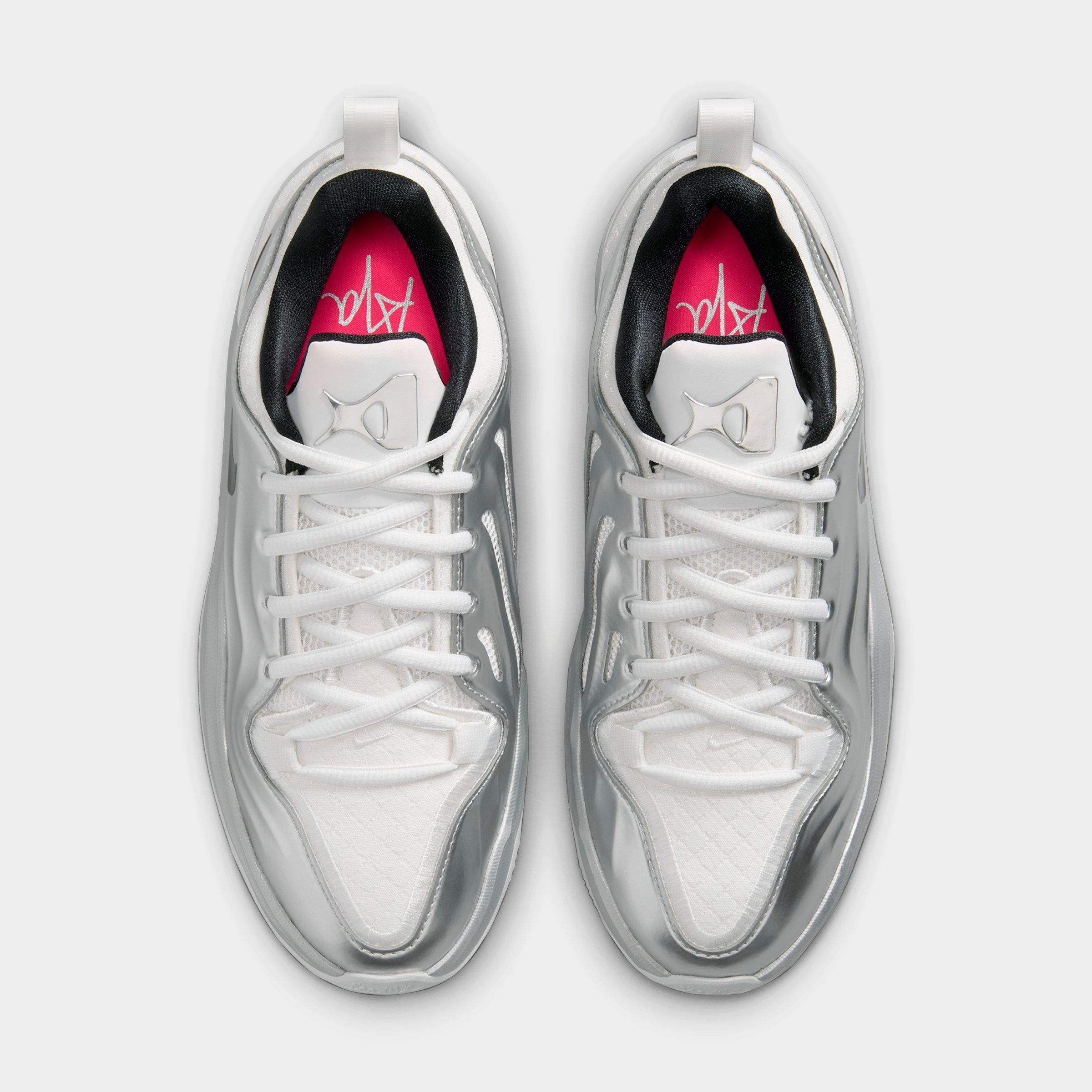 Girls' Big Kids' Nithtke A'Two A'ja Wilson Basketball Shoes - Summit White/Metallic Silver/Black - Top view